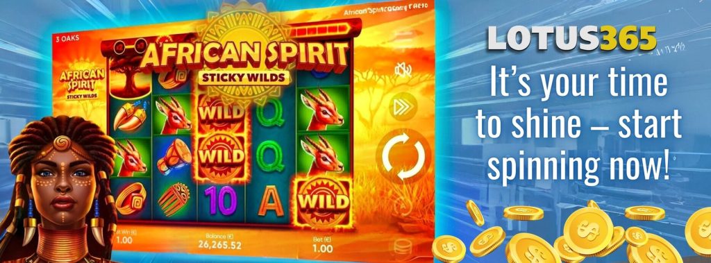 How to Use Sticky Wilds in African Spirit Slot on Lotus365 6 Online casino slots India 1
